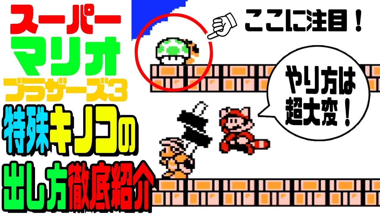 マリオ3】 ここでしか取れない （黄金）1up！を紹介！【スーパーマリオ