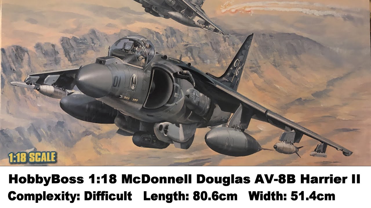 Large Scale! HobbyBoss 1:18 McDonnell Douglas AV-8B Harrier II Kit