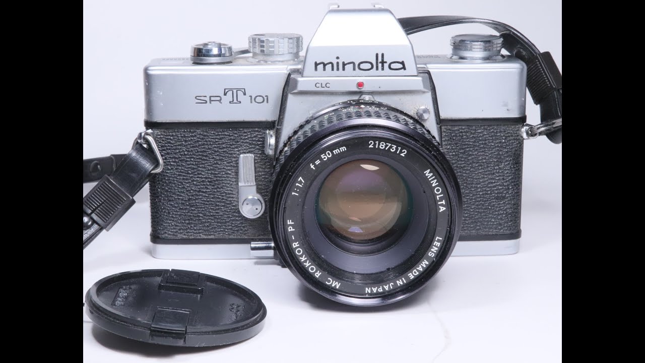 Minolta SRT 101 35mm film SLR Camera Body With 50mm F1.7 Prime