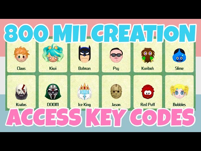Best 800+ Mii Character Creation Access Key Codes In Miitopia
