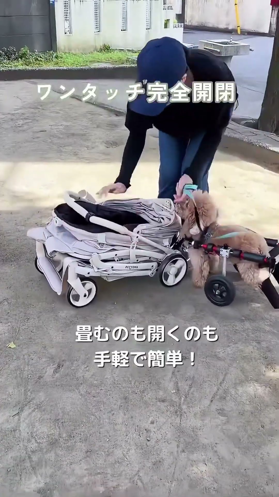 PETTENAワンタッチで全部折りたためる分離型ペットカート - MILOU