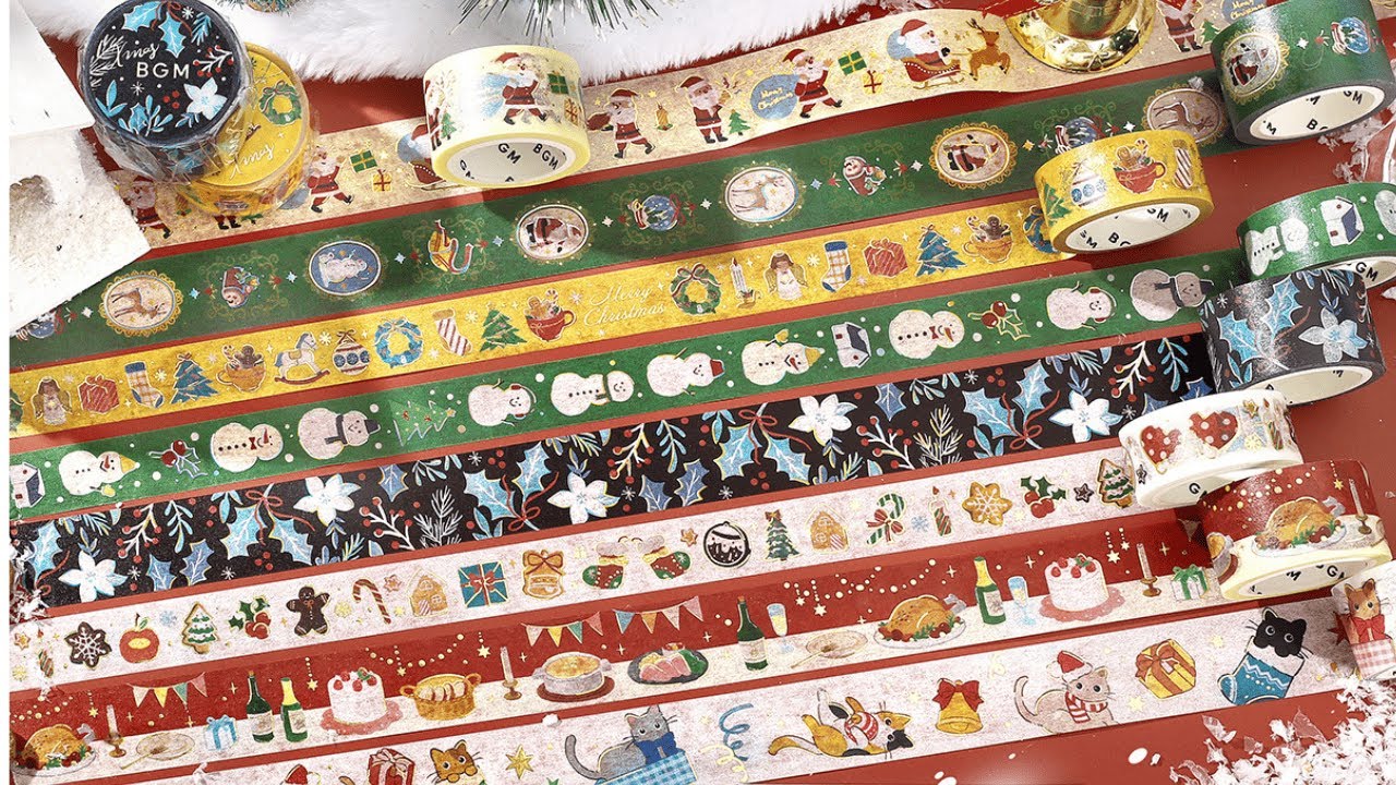 マスキングテープ】箔押し 2025年クリスマス限定 20mm×5m - BGM ONLINE