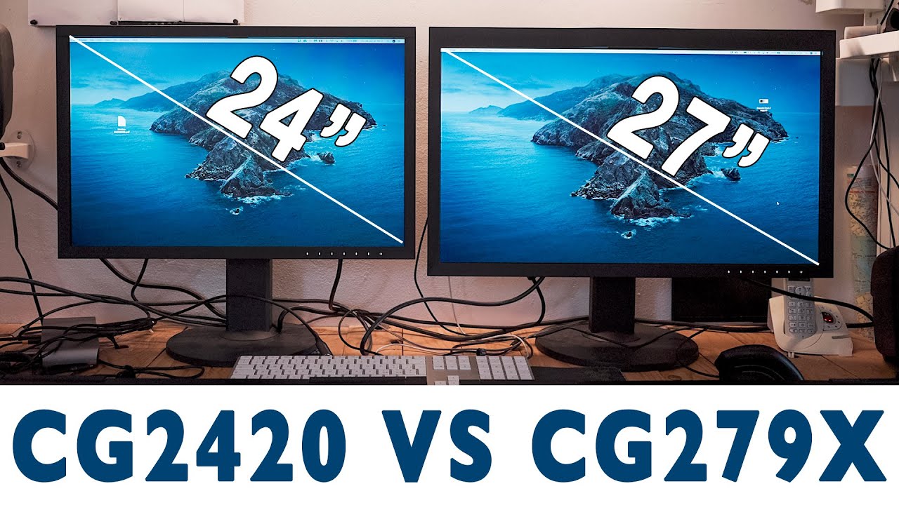 Size difference EIZO coloredge CG2420 vs CG279X - YouTube