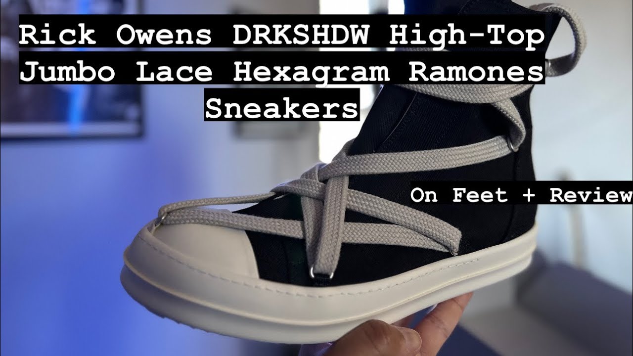 Rick Owens DRKSHDW High-Top Hexa Sneakers on foot + review - YouTube