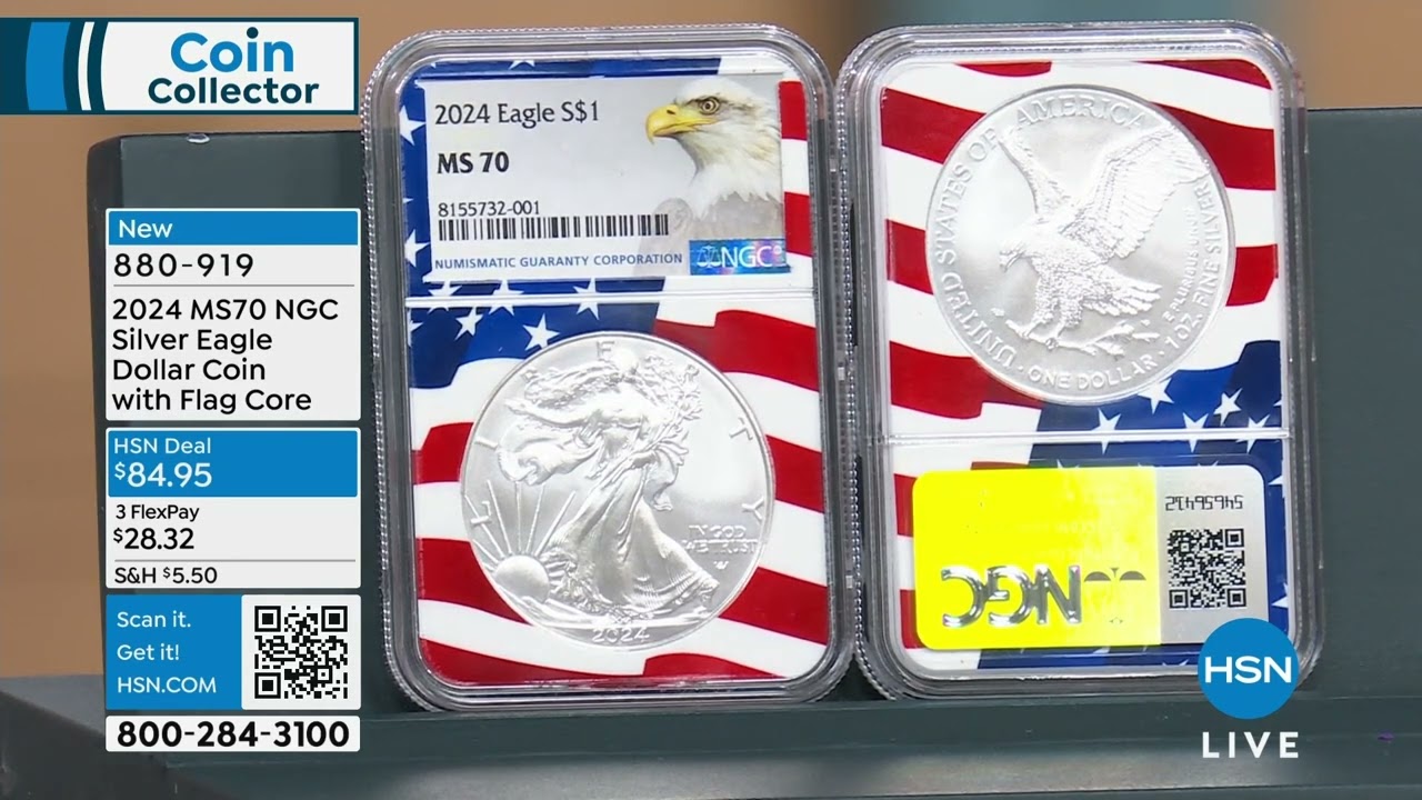 2024 MS70 NGC Silver Eagle Dollar Coin with Flag Core - YouTube