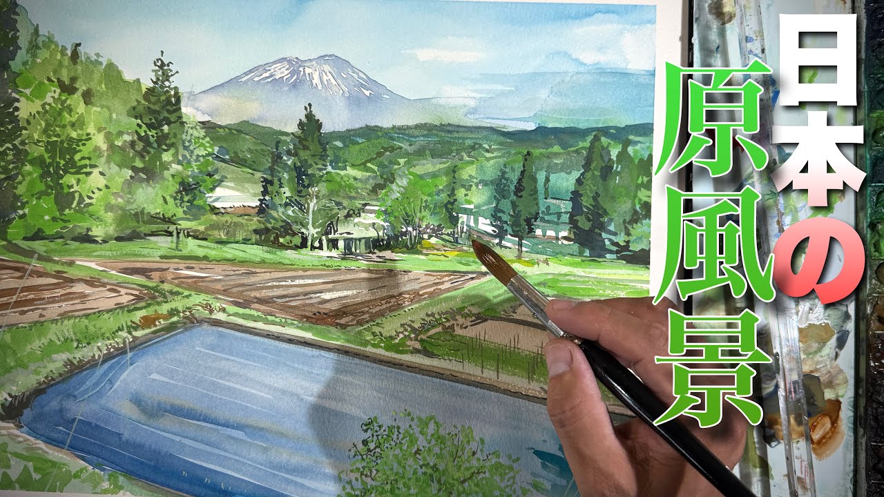 絵画 風景画 原画① 抽象画風風景画制作｜ヒラ（絵描き）