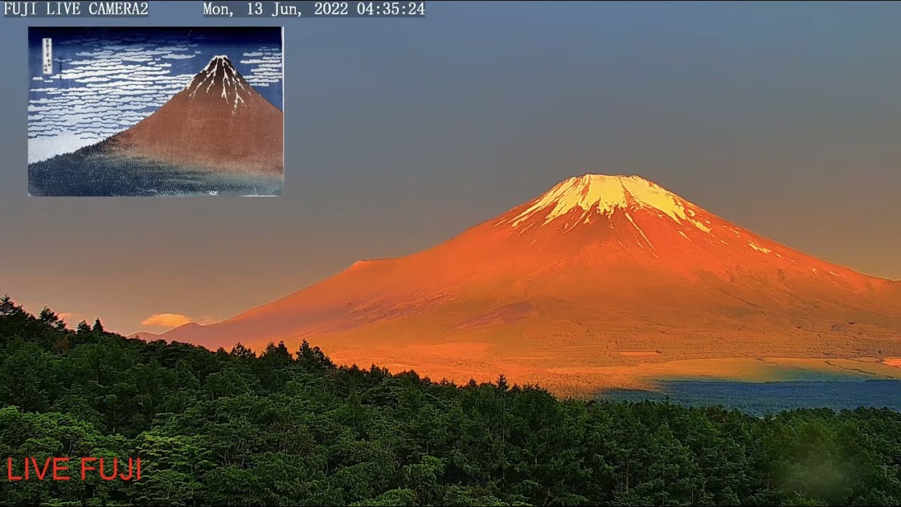 Mount Fuji LIVE CAMERA,JAPAN in the Night 、赤富士08:10:45、紅富士