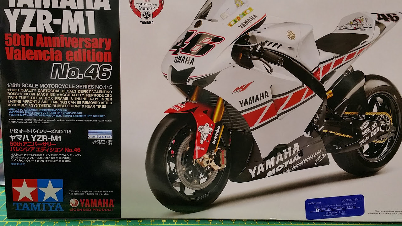Tamiya YZR M1 50th anniversary Valencia Edition 1/12 Kit Review