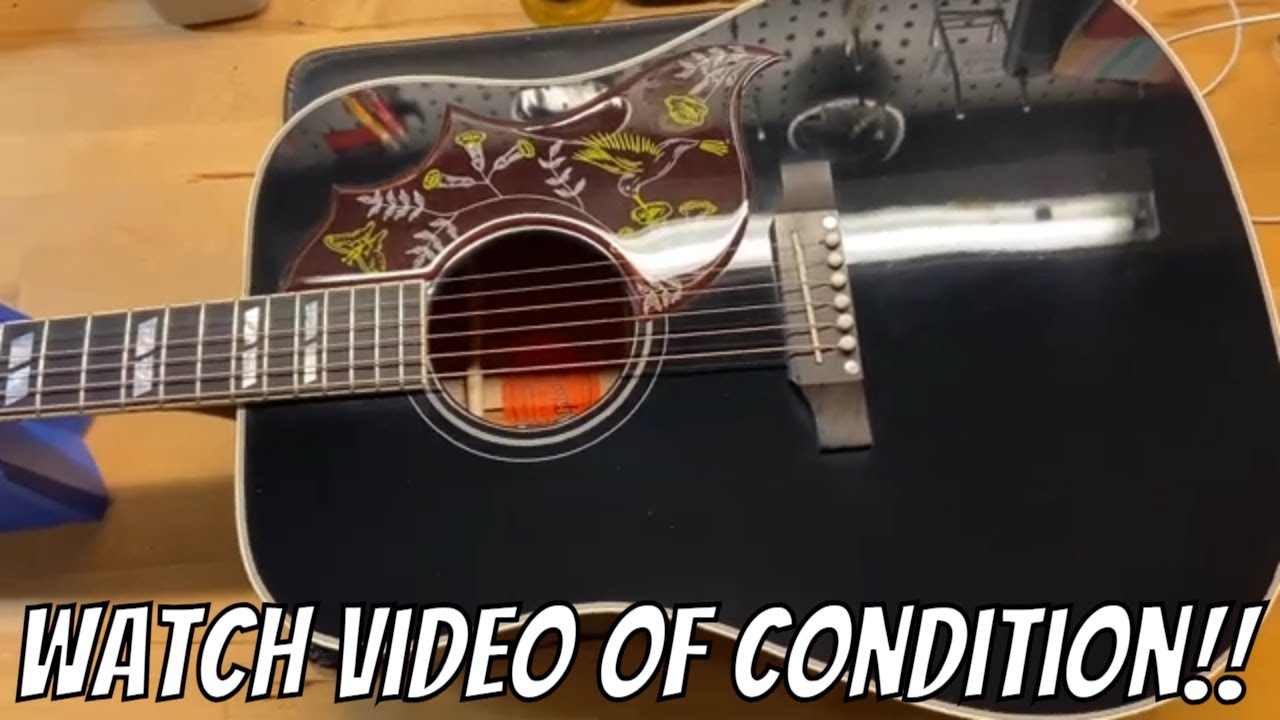 2022 Gibson Custom Shop Hummingbird Ebony Black - YouTube