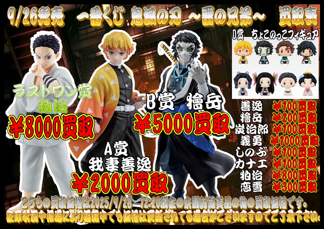 ラストワン A B C 一番くじ 鬼滅の刃 フィギュア 無限城 雷の