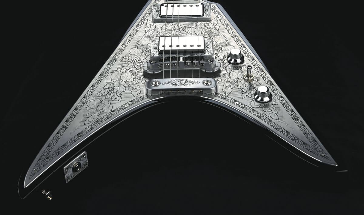 Vシェイプエレキギター グラデーションピンク FERNANDESエレキギター V