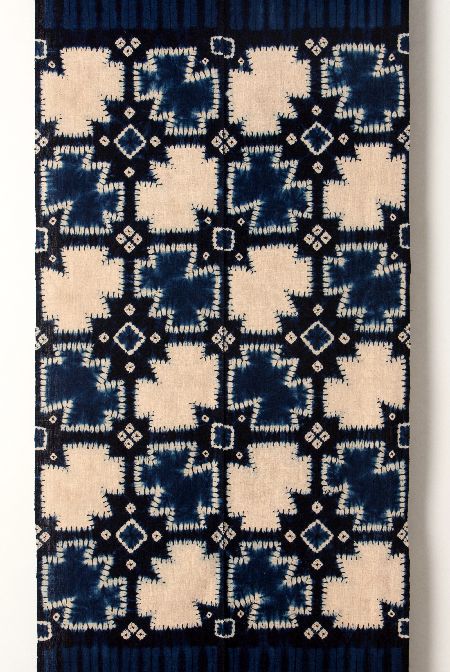 N14「片野絞り」民藝 藍染絞り職人 片野かほり 藍染絞り布 国展 出品作品