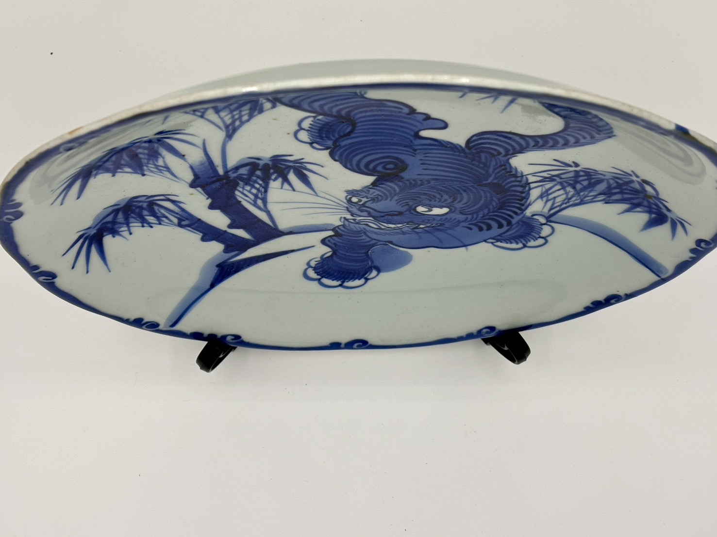 後期伊万里 志田窯大皿 染付竹虎文大皿 - 古美術 美養