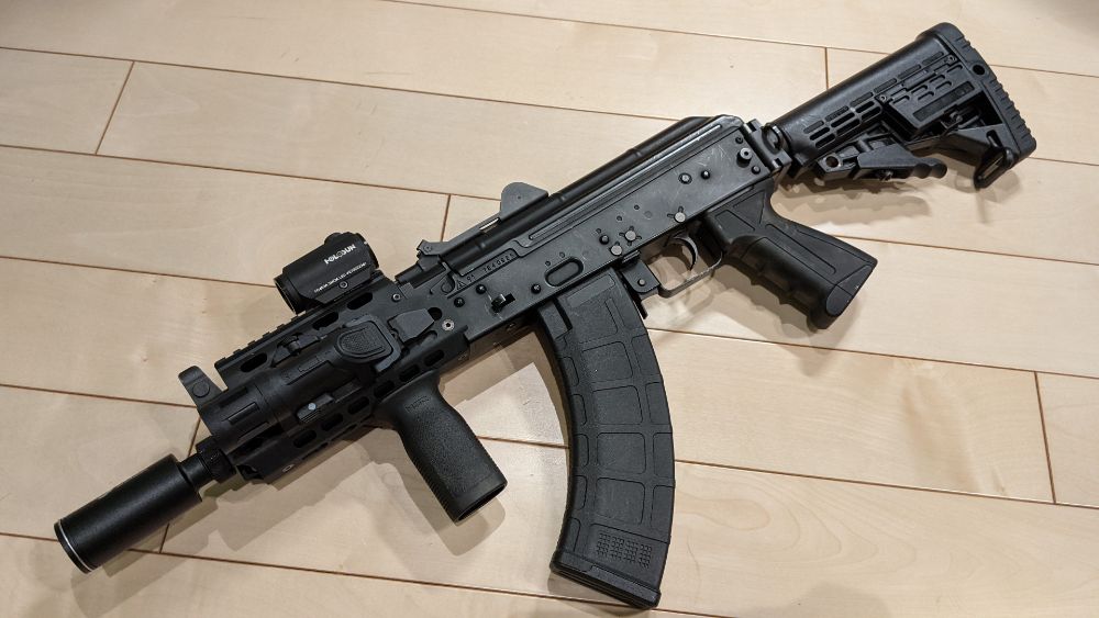 次世代電動ガン AK102 M4ストックカスタム マグ7本 サイト その他