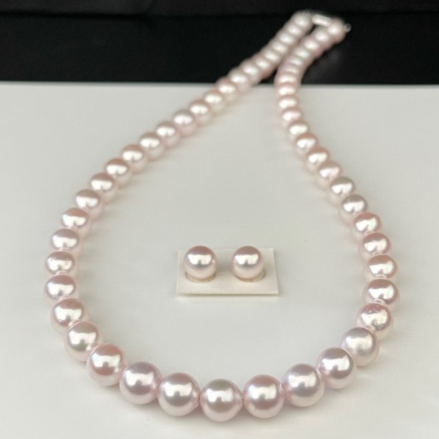 高グレード あこや真珠 ピアス アコヤパール ピアス ピンク系 オーロラ