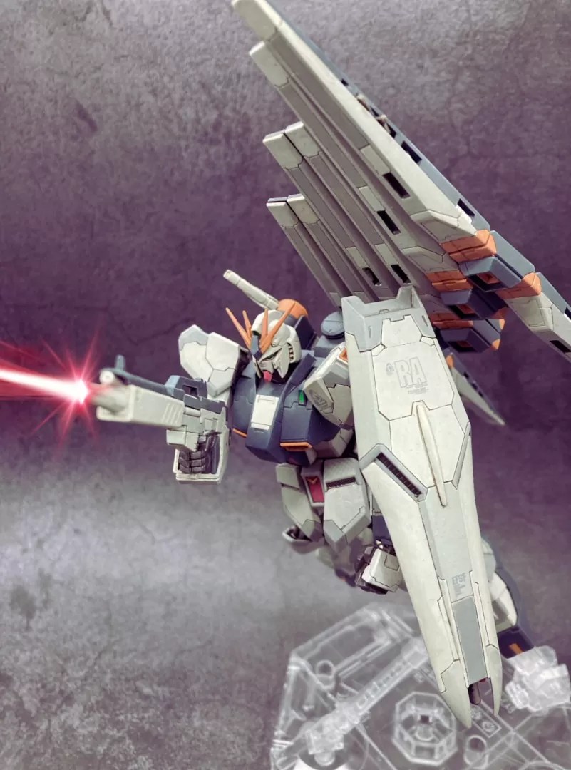 ガンプラ作例】HGUC νガンダム作例－スジボリ・筆塗り全塗装（低彩度