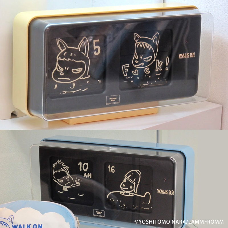 奈良美智 パタパタクロック フリップクロック WALK ON ブルー