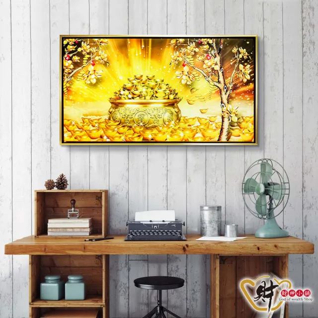 財神小舖】招財藝術風水噴畫帶畫框7款任選(38*68cm 高雄進寶財神廟招財