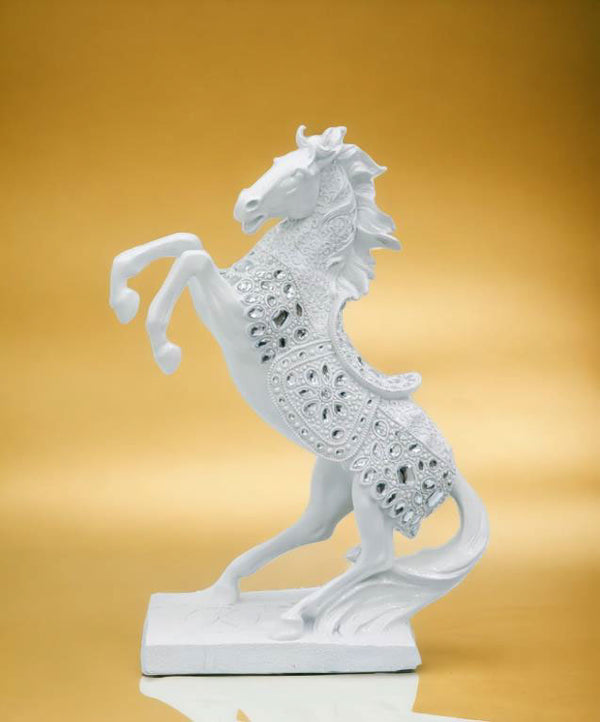 水晶製 騎立ち馬オブジェ ケース付