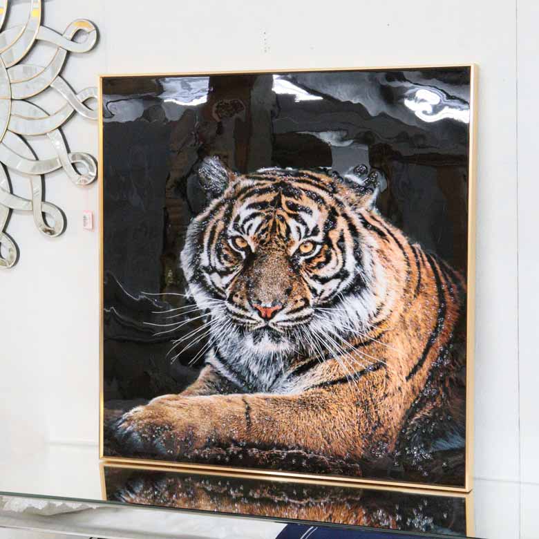 アートフレーム トラ/タイガー/虎 絵画 クリスタルピクチャー