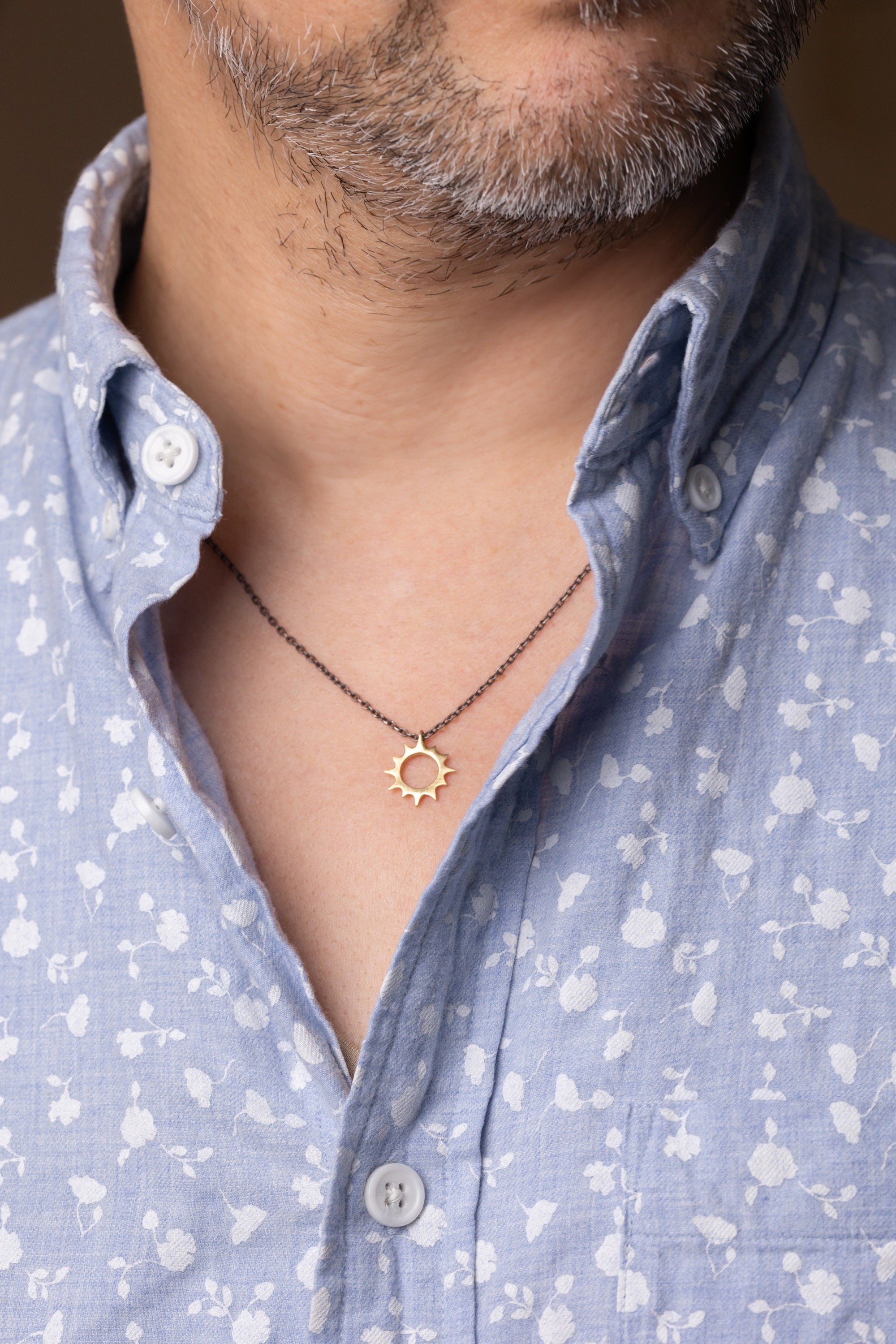 少し大きな太陽のネックレス シルバーチェーン K18 | イリーヴァ