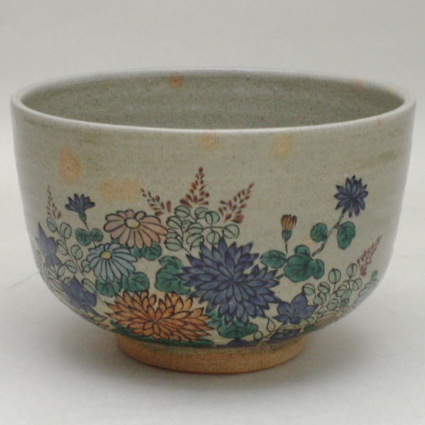 茶器/茶道具 抹茶茶碗】 出雲焼き 秋草 長岡空郷（楽山窯） – 今屋静香園