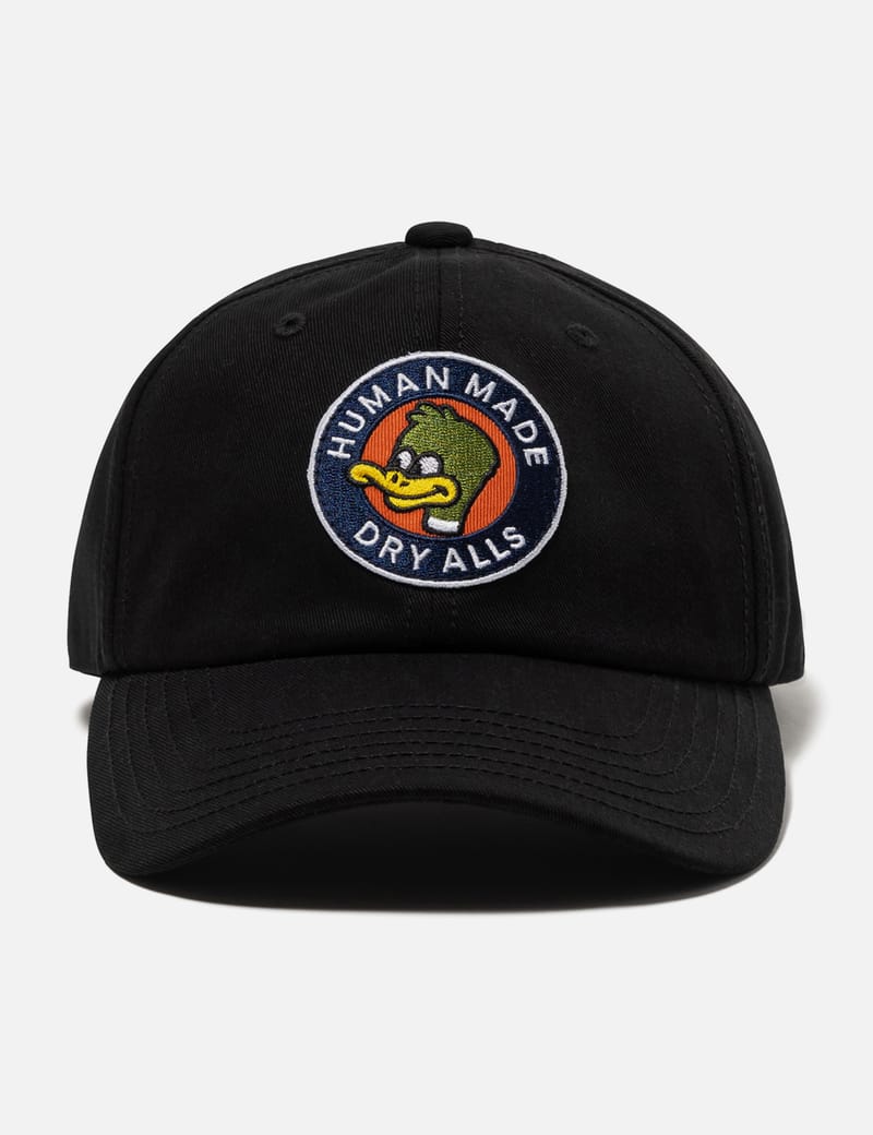 Human Made 6 Panel Duck Twill Cap - Black curved-brim cap with