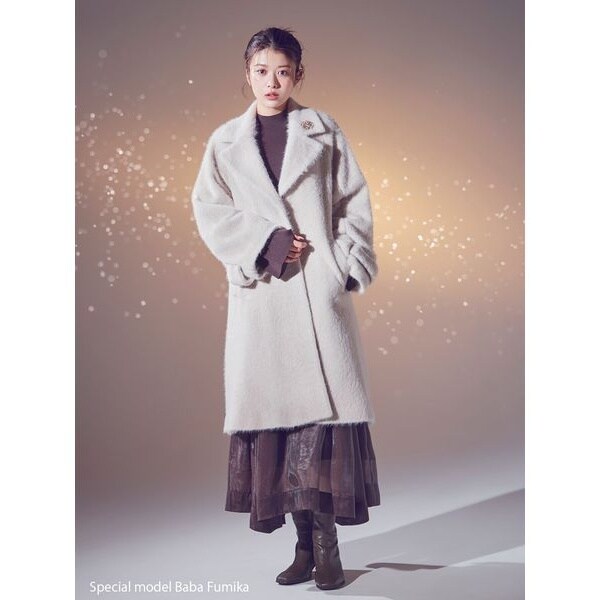 ブローチ付きシャギーロングコート | スナイデル(SNIDEL) | マルイ