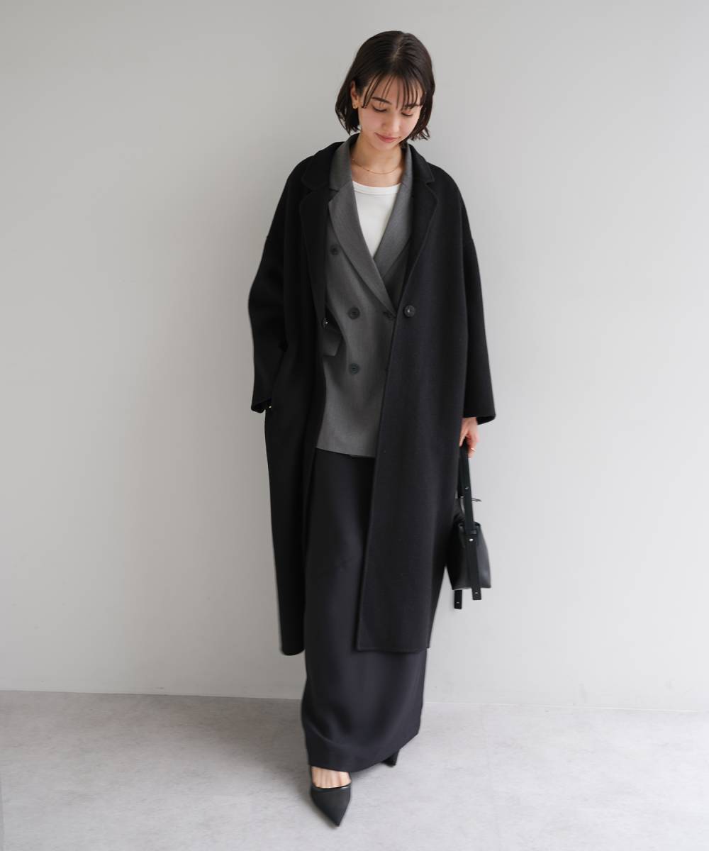 リバー ロング コクーン コート evernavy エバーネイビー | エバー