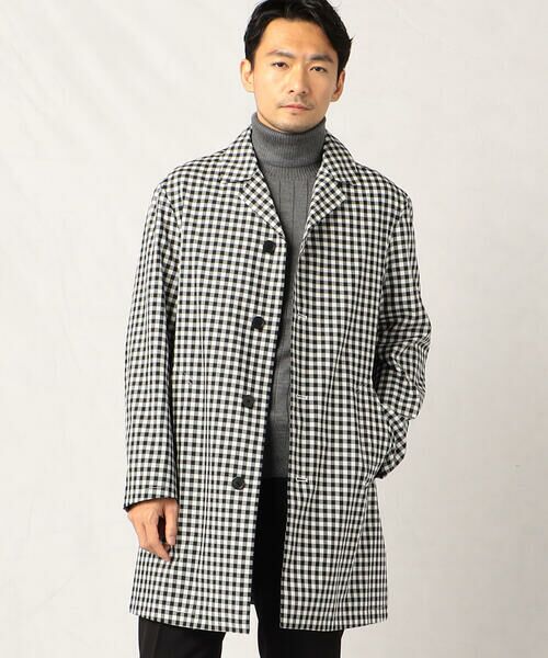 セール】 ギンガムチェック ステンカーラーコート （ステンカラー