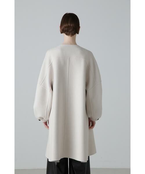 ◇カシミヤ混2TONEリバーノーカラーコート （アウター）｜ADORE