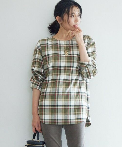 セール】 【洗える】CANCLINI メルトン チェック ブラウス （シャツ