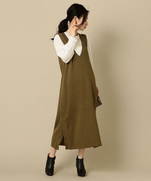 セール】 PrimaryNavyLabel:ノースリーブVネックワンピース （ロング