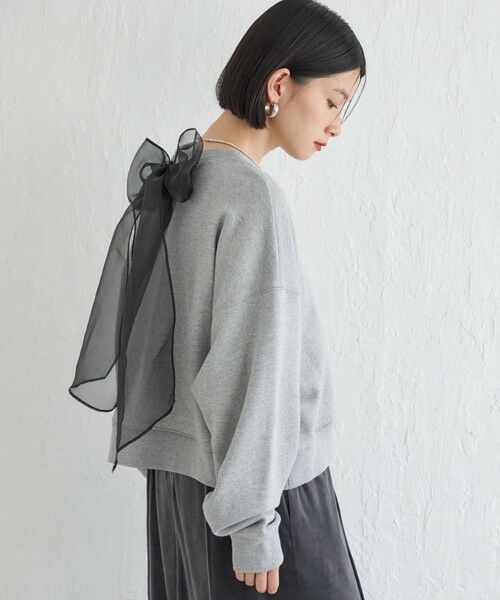 セール】 Wai＋:〈手洗い可能〉裏毛 オーガンジー スウェット