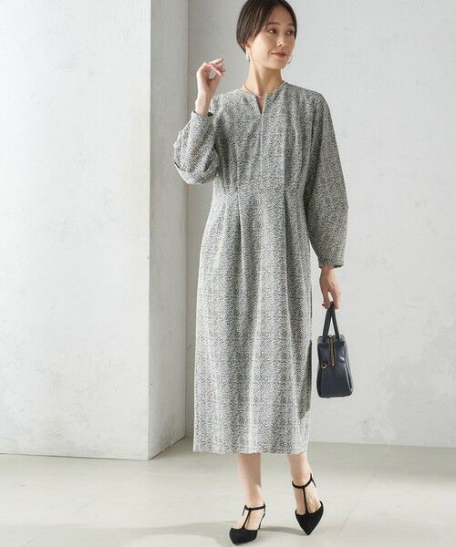 セール】 〈手洗い可能〉起毛 レース Iライン ワンピース （ロング