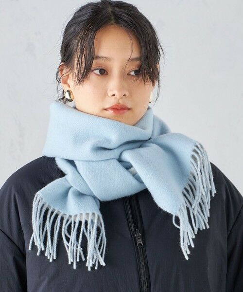 セール】 ソリッド リバーシブル カシミヤ マフラー （マフラー