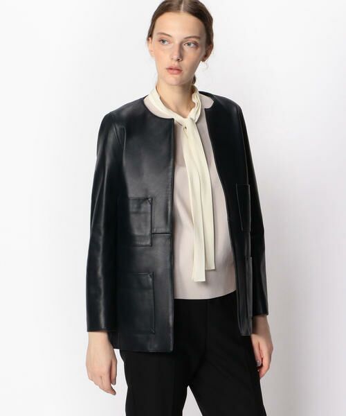 TOMORROWLAND 黒 レザージャケット 羊革 スイス製riri WZIP