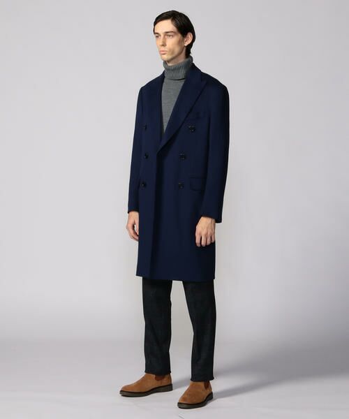 セール】 Super180'sウールメルトン ダブルブレストチェスター