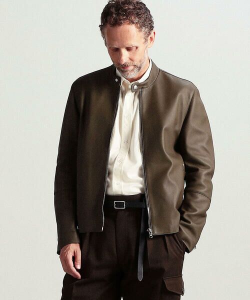 セール】 【別注】DENIM×TOMORROWLAND ラムレザー シングルライダース