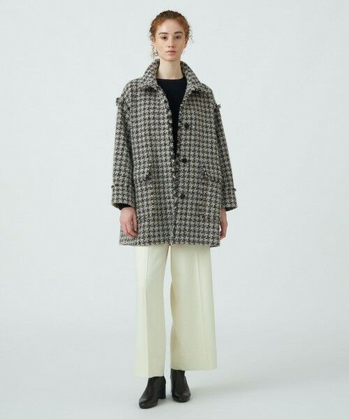 samイタリア製MSGM ハウンドトゥース柄 ロングコート イタリア製MSGM