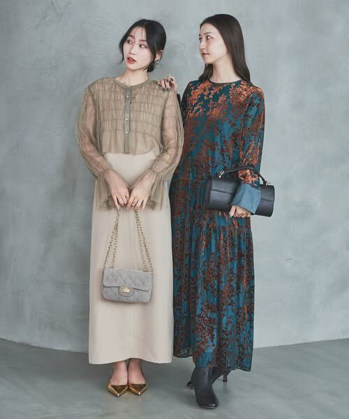 フロッキープリントティアードワンピース （ワンピース）｜URBAN