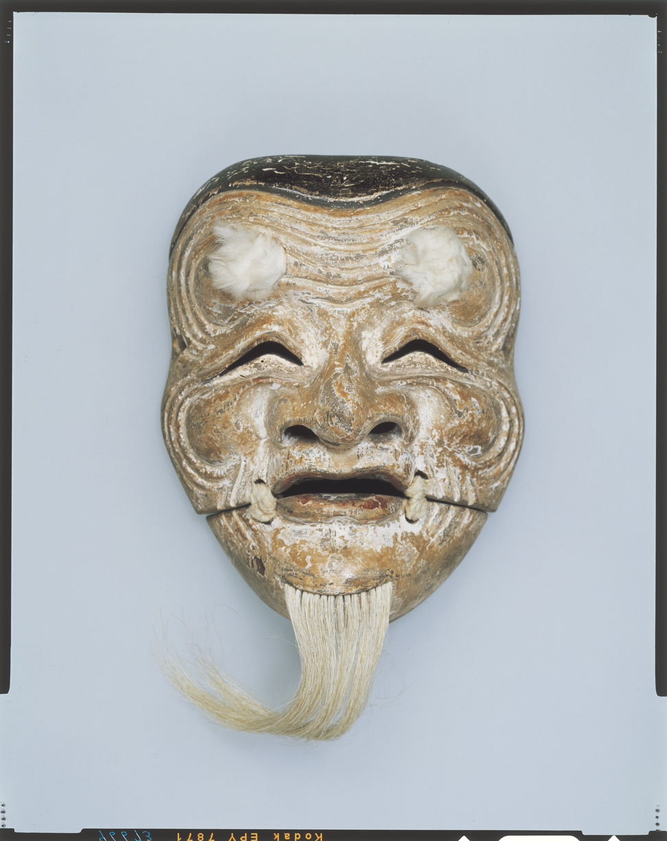 翁面 白式尉 能面 作者不詳 木彫り 能面「翁（白式尉）」 ※翁