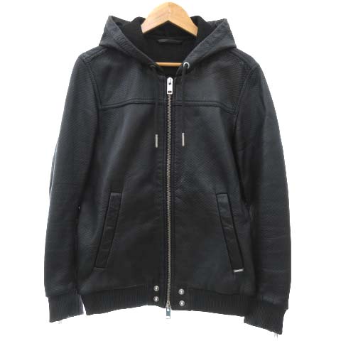 ディーゼル DIESEL ラムレザー パーカー オールレザー 羊革 ジップ