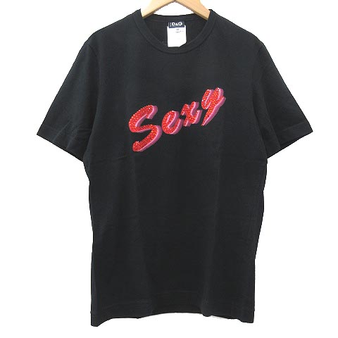DOLCE & GABBANA ブラック Tシャツ サイズ48 ドルチェアンドガッバーナ