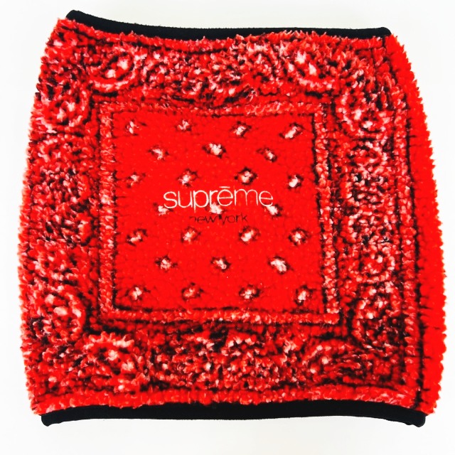 シュプリーム SUPREME ☆AA☆ 19AW Bandana Fleece Neck Gaiter Red