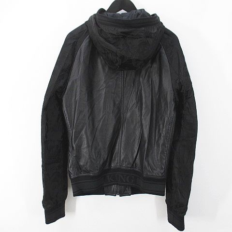 DOLCE&GABBANA ジップアップレザー ボンバージャケット 48