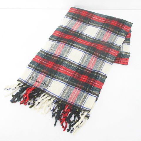 クリスチャンディオール Christian Dior マフラー ストール 赤系