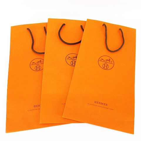 エルメス HERMES 紙袋 3枚セット ショッパー ショップ袋 オレンジ系