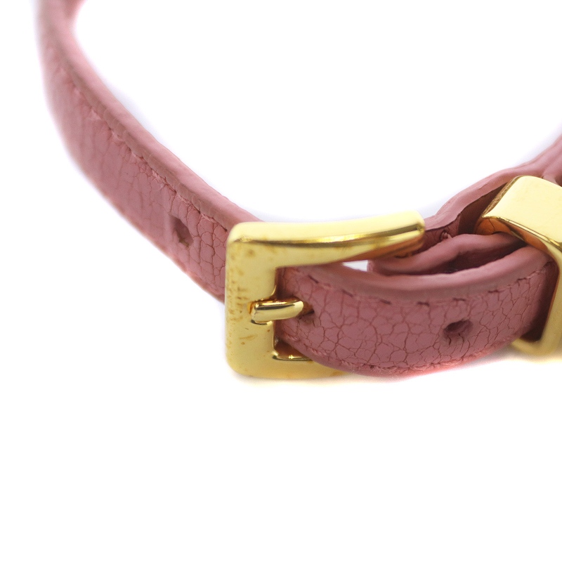 ミュウミュウ miumiu マドラスレザーブレスレット ビジュー クリスタル