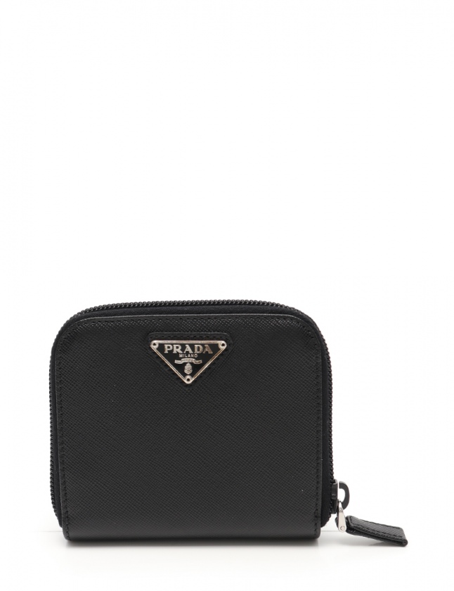 プラダ PRADA 二つ折り財布 黒 小物 サフィアーノレザー M522A